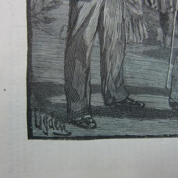 Antique 1882 Print On the Iron Pier, Coney Island Henry A. Ogden Harper’s Weekly - Picture 5 of 12